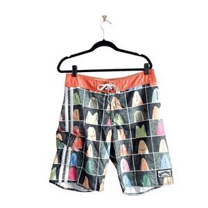 Billabong Mens Surfboard Donavon Frankenreiter Board Shorts Multi-Color Size 34